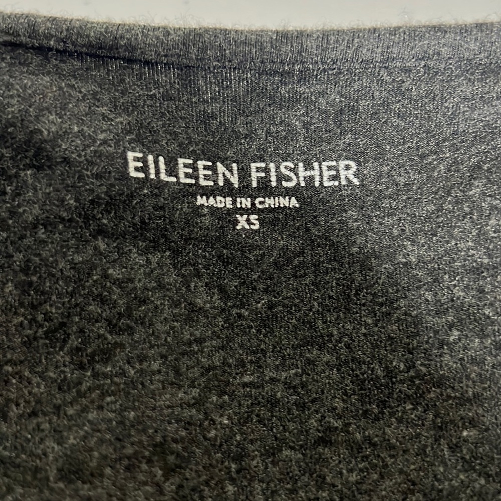 MISSING Eileen Fisher Long Sleeve Jersey Knit Knee Length Dress Size XS Gray - Picture 4 of 6